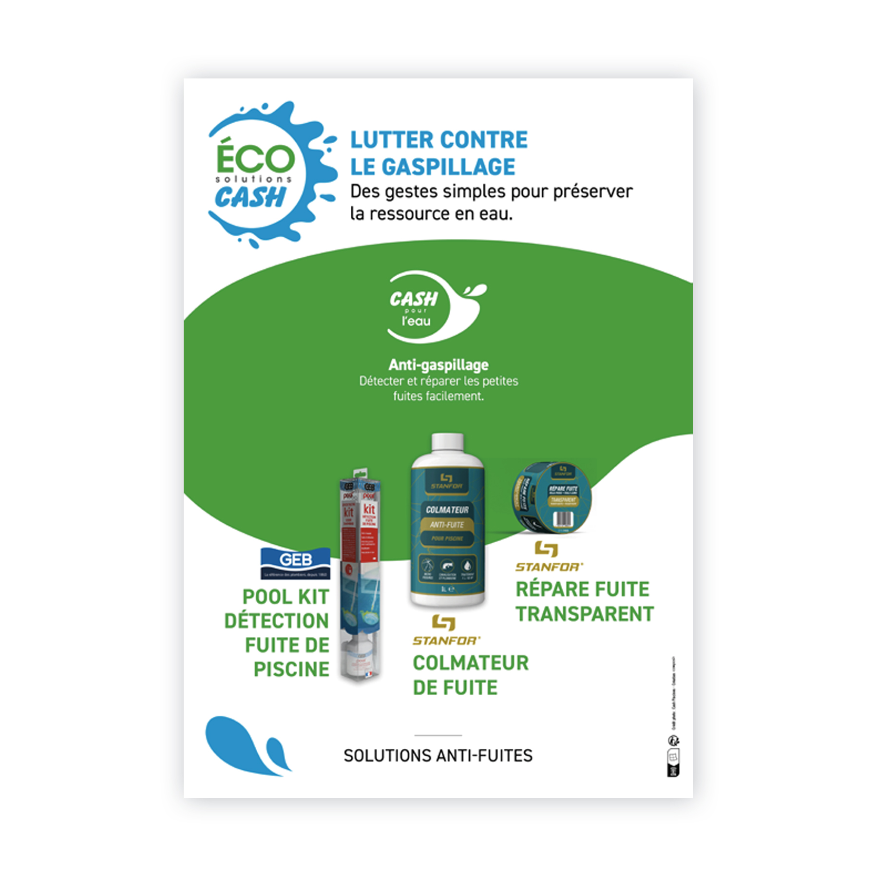 Affiche A3 Éco Solutions CASH - SOLUTIONS ANTI-FUITE