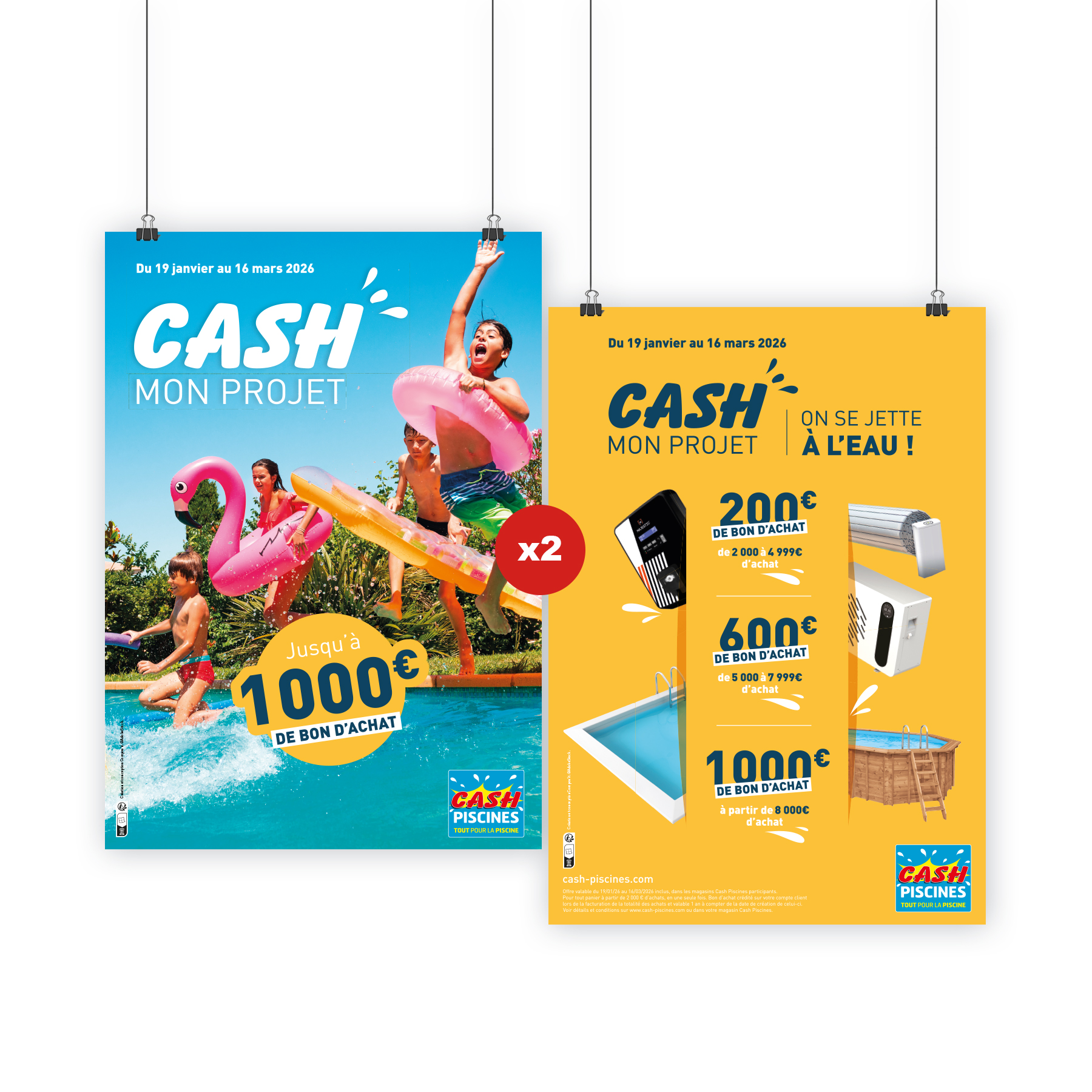 LOT DE 2 AFFICHES A3 - CASH MON PROJET